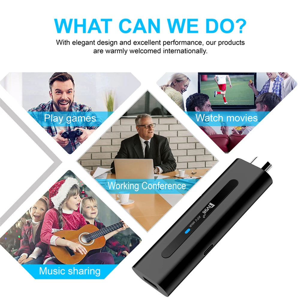 TV98 ATV H313 Android TV Stick 14.0 8K 2.4G 5G WiFi Quad Core BT5.0 Set Top Box Smart TV Box for Network Media Player