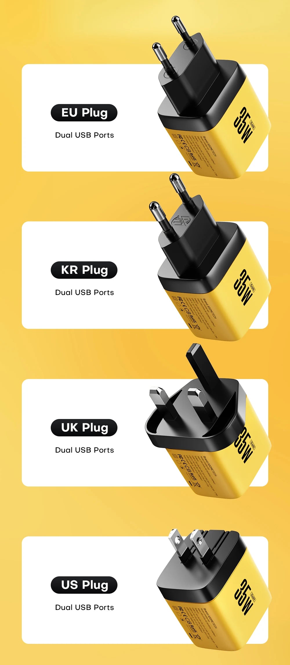 35W GaN Charger LED Display USB Charger for IPhone 14 Pro Samsung Xiaomi IPad Pro PD 3.0 QC 3.0 Quick Charger USB C Fast Charge