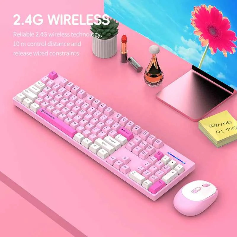 Shipadoo Gaming Wireless Keyboard and Mouse Combo Set,Computer Wireless Laptop Desktop Office Accessories Free Wireless Mouse