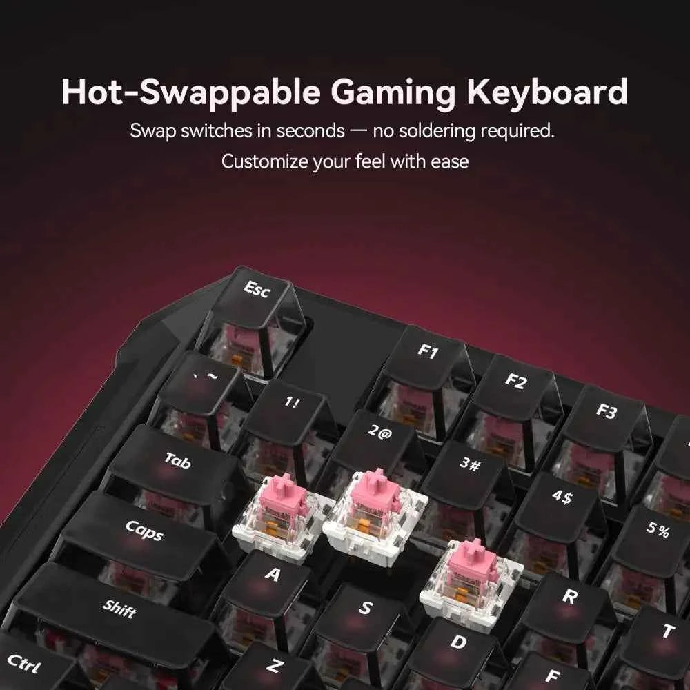 DarkBeacon Flux 87 Hall Effect Gaming Keyboard Wired, 80% Layout PC MAC Esports Keyboards, Red HE Magnetic Switch, 0.01mm Rapid Trigger, Adjustable Actuation, 8000Hz Polling, Hot Swappable, RGB Backlit, RS/SOCD/DKS/MT