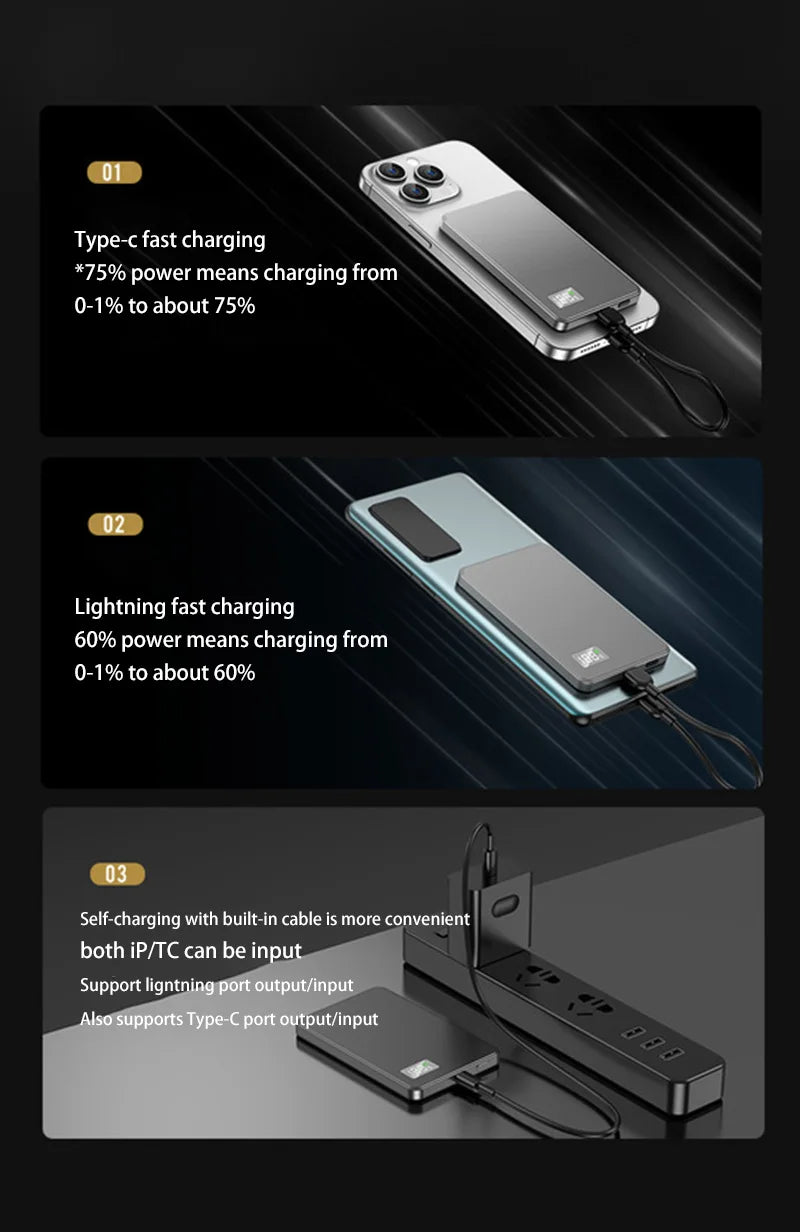 Wireless Magnetic 500000mAh Power Bank Fast Charging Portable PD22.5W External Battery for Magsafe for iPhone17 Samsung Xiaomi