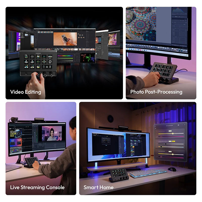 Ulanzi D200X All-in-One Creative Deck Desktop Control Hub for Video Photo Editing Smart Lighting Livestream Console Ecosystem