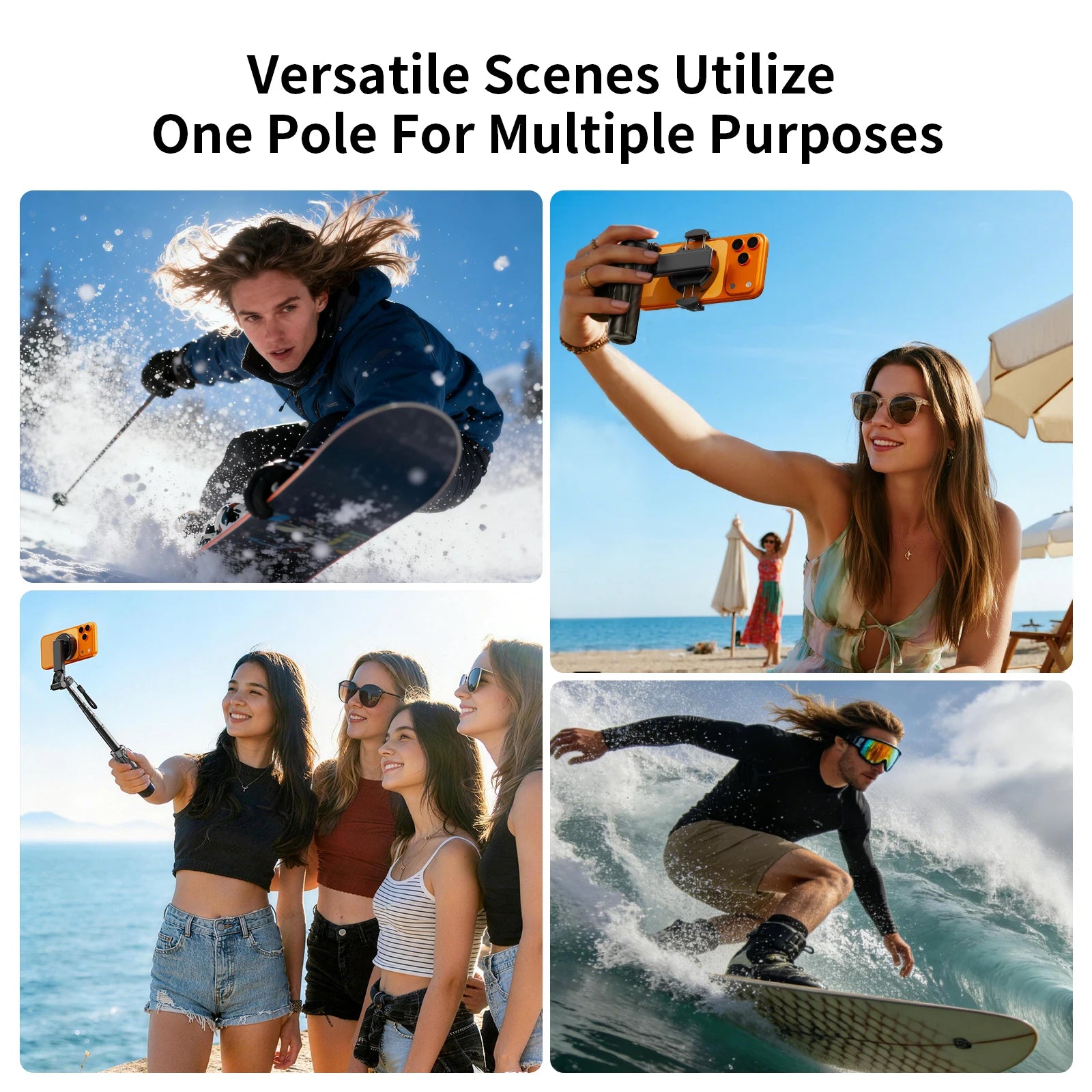 Protable Magnetic Selfie Stick Multifunctional Phone Holder with Clamp Bluetooth Remote Extendable Tripod for iPhone Android