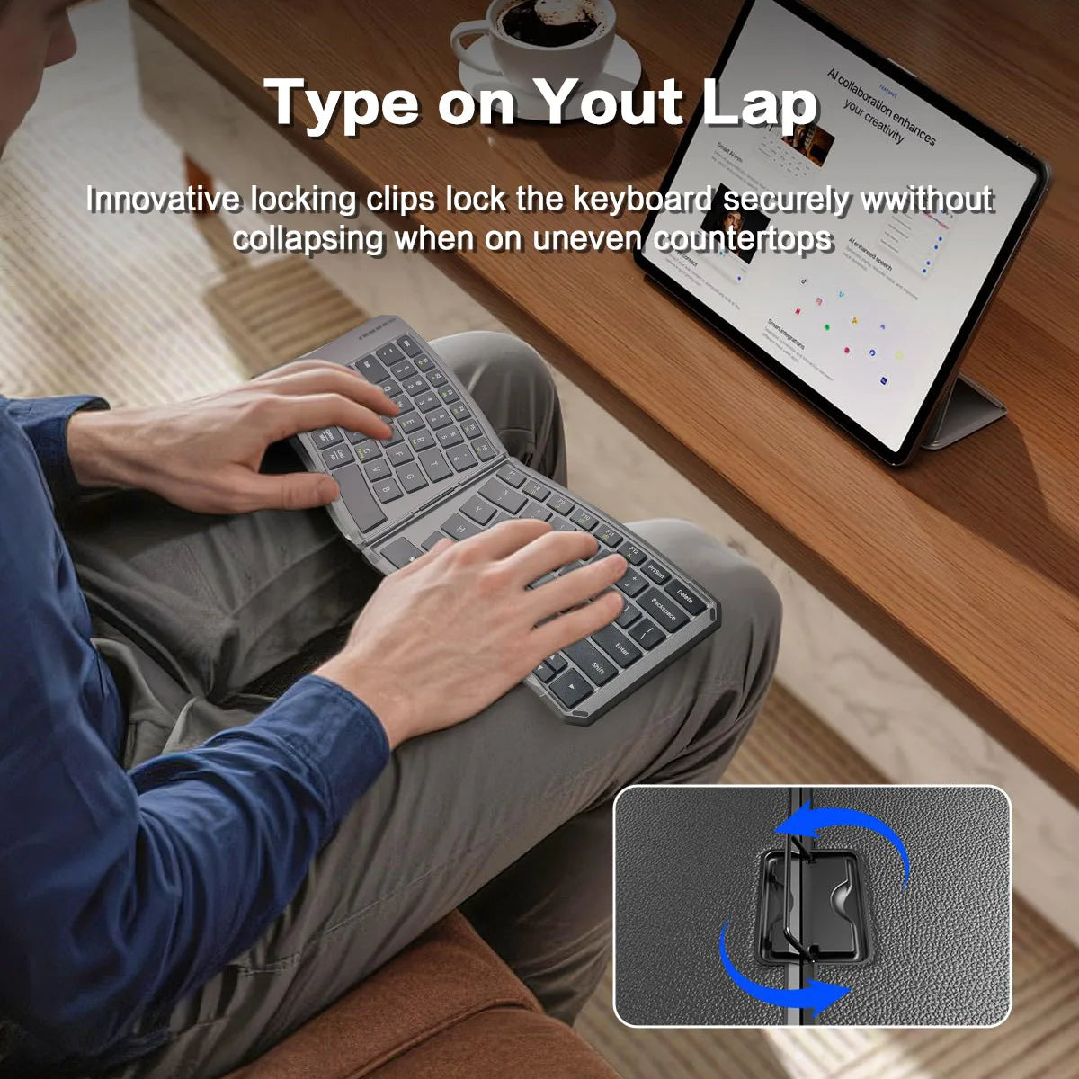 Jomaa Foldable Bluetooth Keyboard Ultra-Thin Folding Rechargeable Keyboard Portable Wireless Keyboard for Laptop iPhone iPad