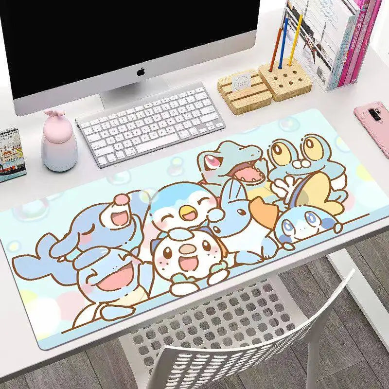 Animated Pokémon Pikachu High Definition Printed Leather Mouse Pad Pokémon Game Oversize Gaming Keyboard Desktop Pad Writing Pad