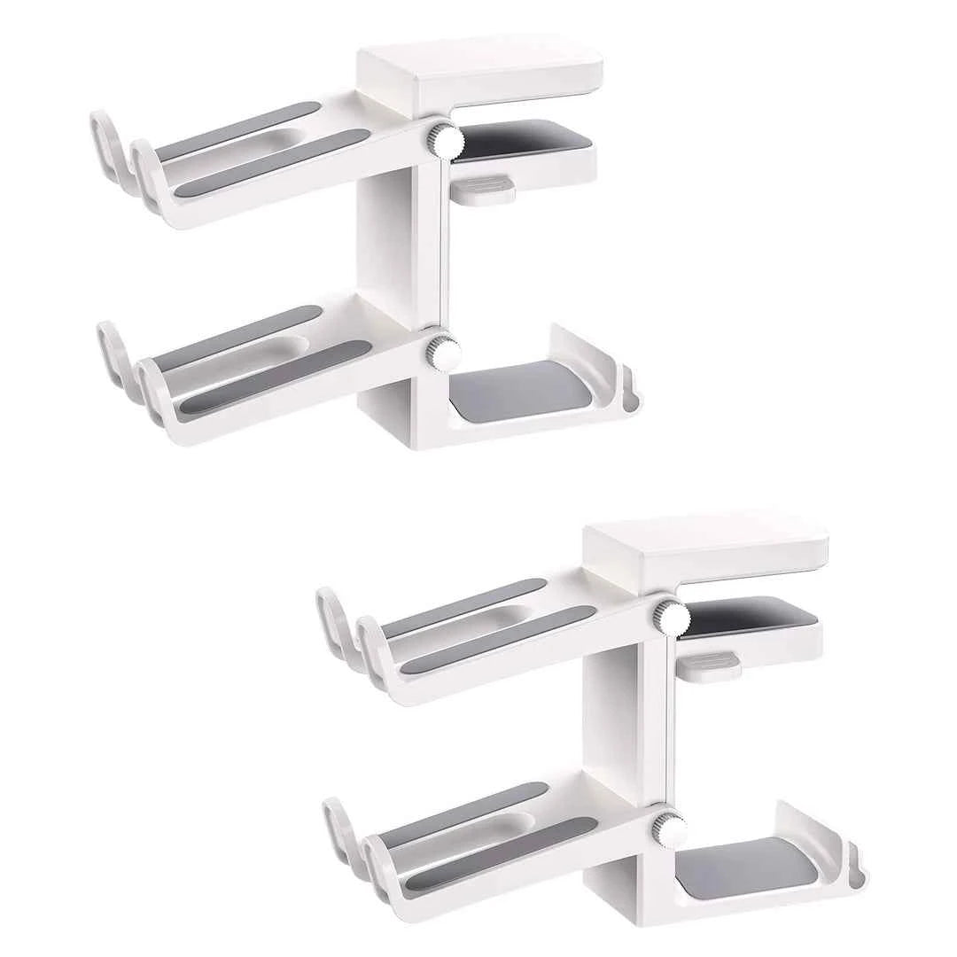 2-in-1 Universal Clip-On Headphone Stand – Adjustable Desk Hanger