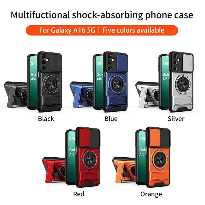 Case For Samsung Galaxy S26 S25 S24 S23 S22 Ultra PLus S26 Edge S25FE S24FE Armor Magnetic Stand Holder Ring Lens Protect Cover