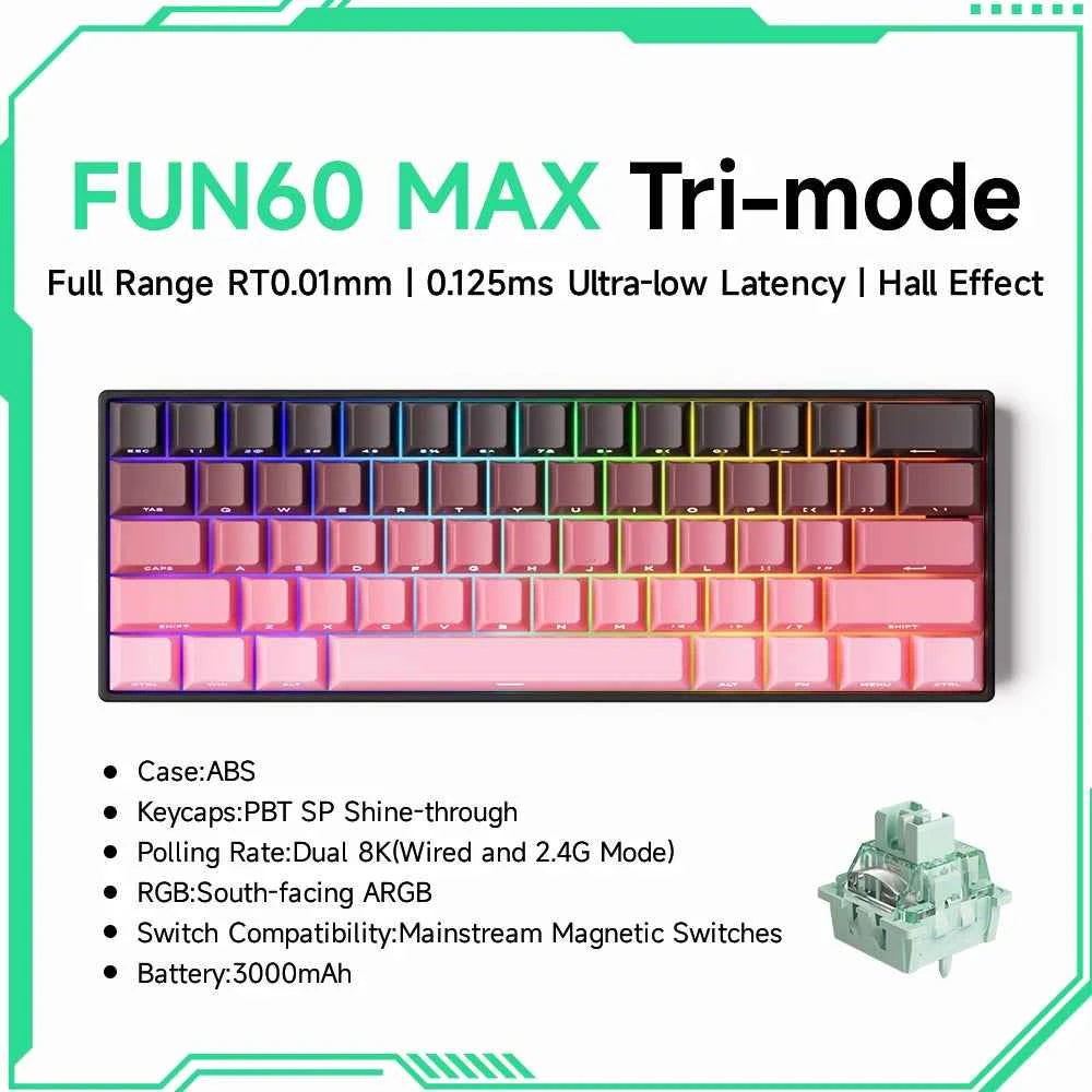 Akko MonsGeek FUN68 FUN60 PRO&MAX HE Magnetic Keyboard 60% 65% Gaming Keyboards Rapid Trigger 8K Custom Keyboard Gaming Esports