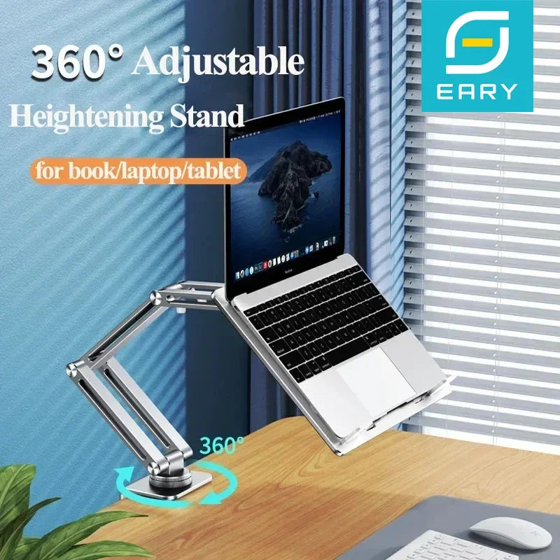 Eary Laptop Mount for Desk, Laptop Arm Mount with 360°Rotating for Notebook up to 17 inch, Adjustable Foldable Laptop Stand Holder - WinSupport Tech