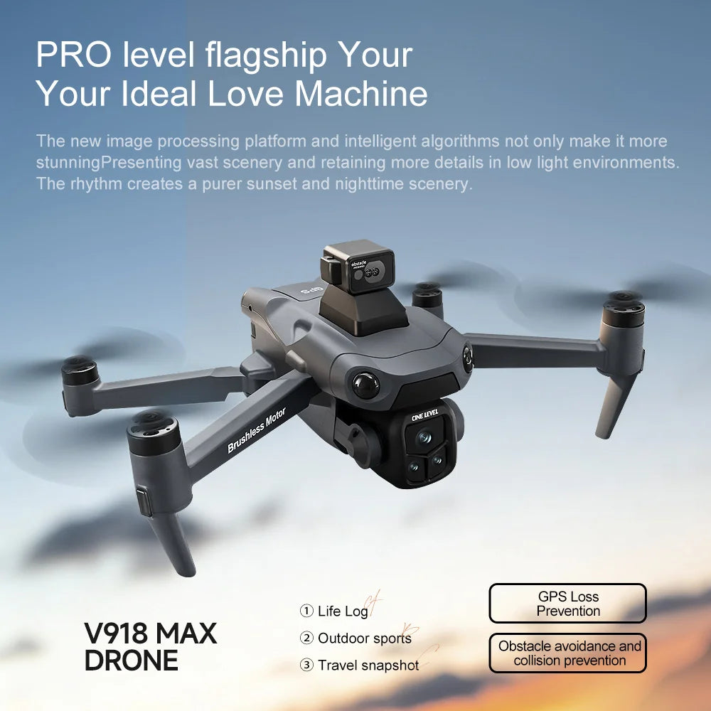 Lenovo V918 3S GPS Drone 8K Professional Camera Aerial FPV Brush power Laser Obstacle with Large Screen RC Folding 2026
