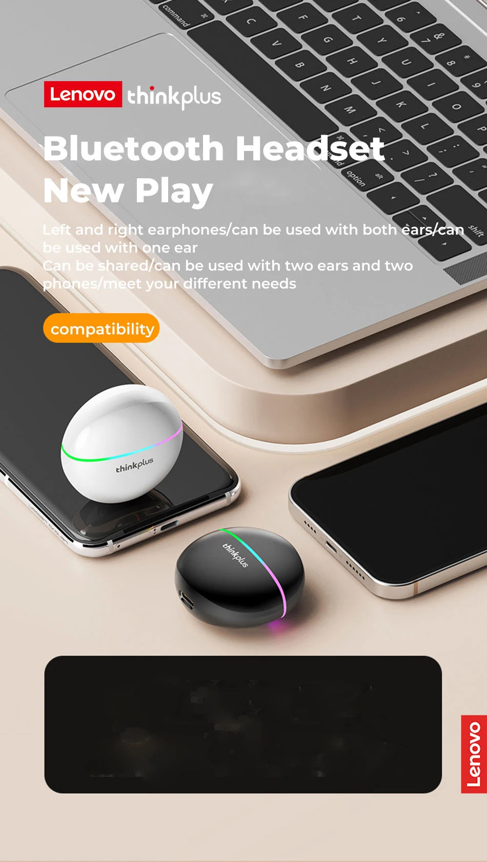 Original Lenovo XT97 TWS Earphones Wireless Bluetooth 5.2 Sport Noise Reduction Headphones Touch Control Colorful Light Earbuds