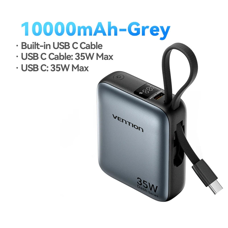Vention CCC 10000mAh 35W Power Bank Fast Charge Portable Mini 3C PowerBank for iPhone 17 Xiaomi External Spare Battery Charger
