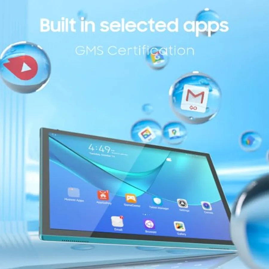 10-inch Android 15 Tablet for Work and Entertainment IPS Display Black 8GB DDR4 RAM + 32GB ROM with 1TB Expandable Storage 6000