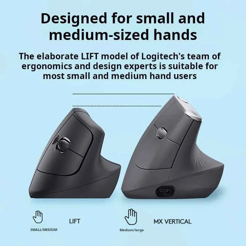 Logitech Lift Ergonomic Bluetooth Wireless Mouse Vertical Mouse Small Mouse Business Office 3 Devices Switch In Seconds
