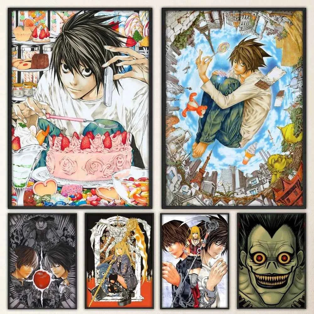 Hot Anime Death Note Poster Prints Poster Wall Painting Bedroom Living Room Wall Bar Restaurant Sticker Small