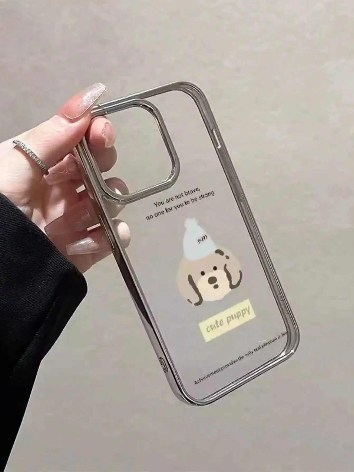 1pc Dog Head Design Phone Case Compatible With IPhone 17 Pro Max, 16 Pro, New 15 Pro, 14, 13, Transparent Electroplated High-End Anti-Fall Full Coverage Phone Case