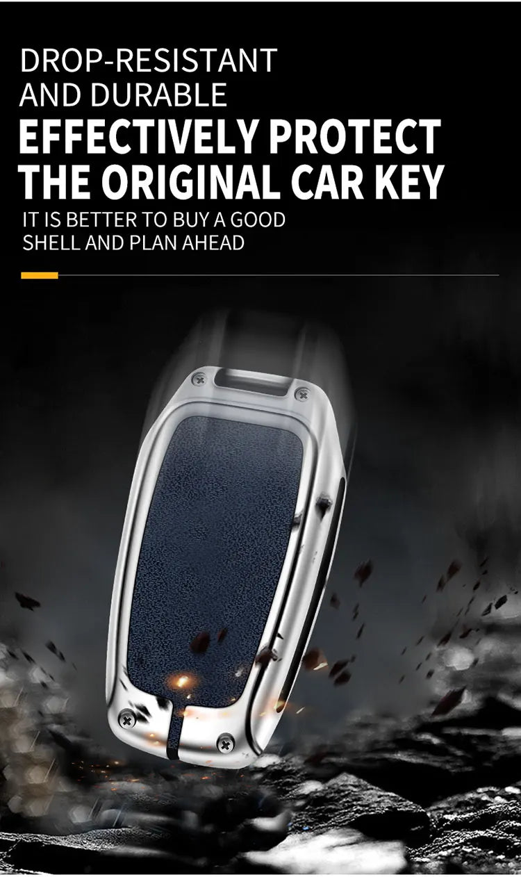 Zinc Alloy Leather Car Key Case Protective Case for Toyota CHR Hilux Fortuner Land Cruiser 200 Camry Corolla Crown RAV4 Highland
