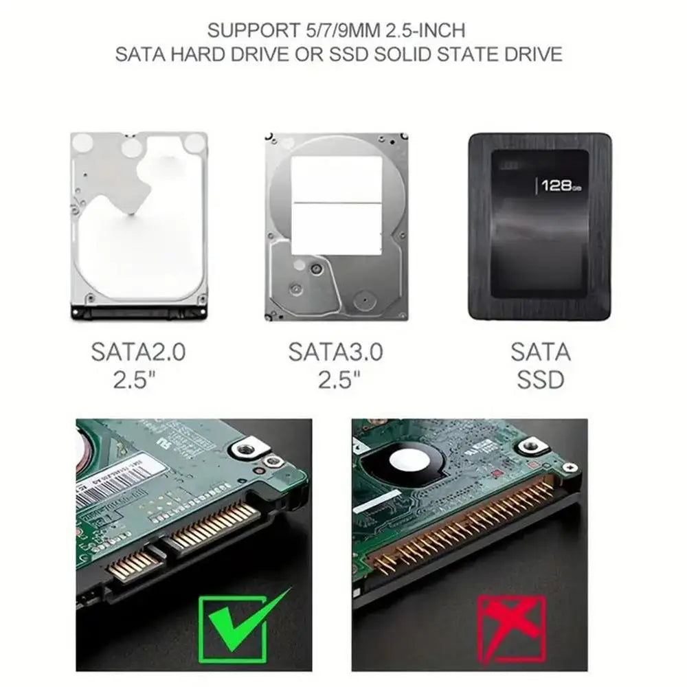 Hard Drive Recovery Kit External Hard Drive Reader Hard Drive Recovery Tool USB Hard Drive Adapter For Laptops Tablets Desktops