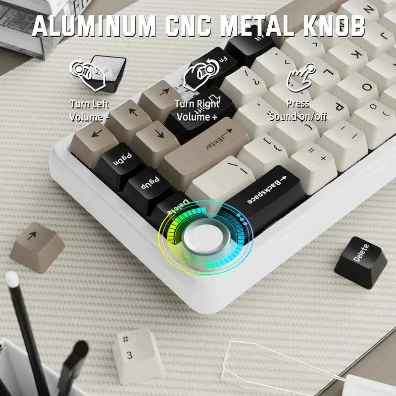 ATTACK SHARK X66 Wireless Mechanical Keyboard with Side Printed PBT Keycaps BT & 2.4G Wireless & Type -C Wired Hot-swap 16 Milli