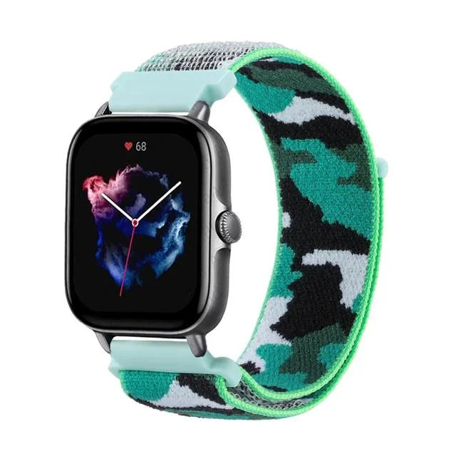 20mm 22mm Nylon Loop Strap for Amazfit GTR 42 47mm/GTR2/2e/3/3 Pro/4/GTS/GTS2/mini/3/4 Bracelet for Amazfit Bip-U-S/Stratos 2 2S