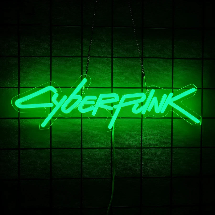 Cyberpunk Neon Sign Game Led Sign for Wall Decor Shooting Games Neon Light for Gaming Room Man Cave Bedroom Decoration