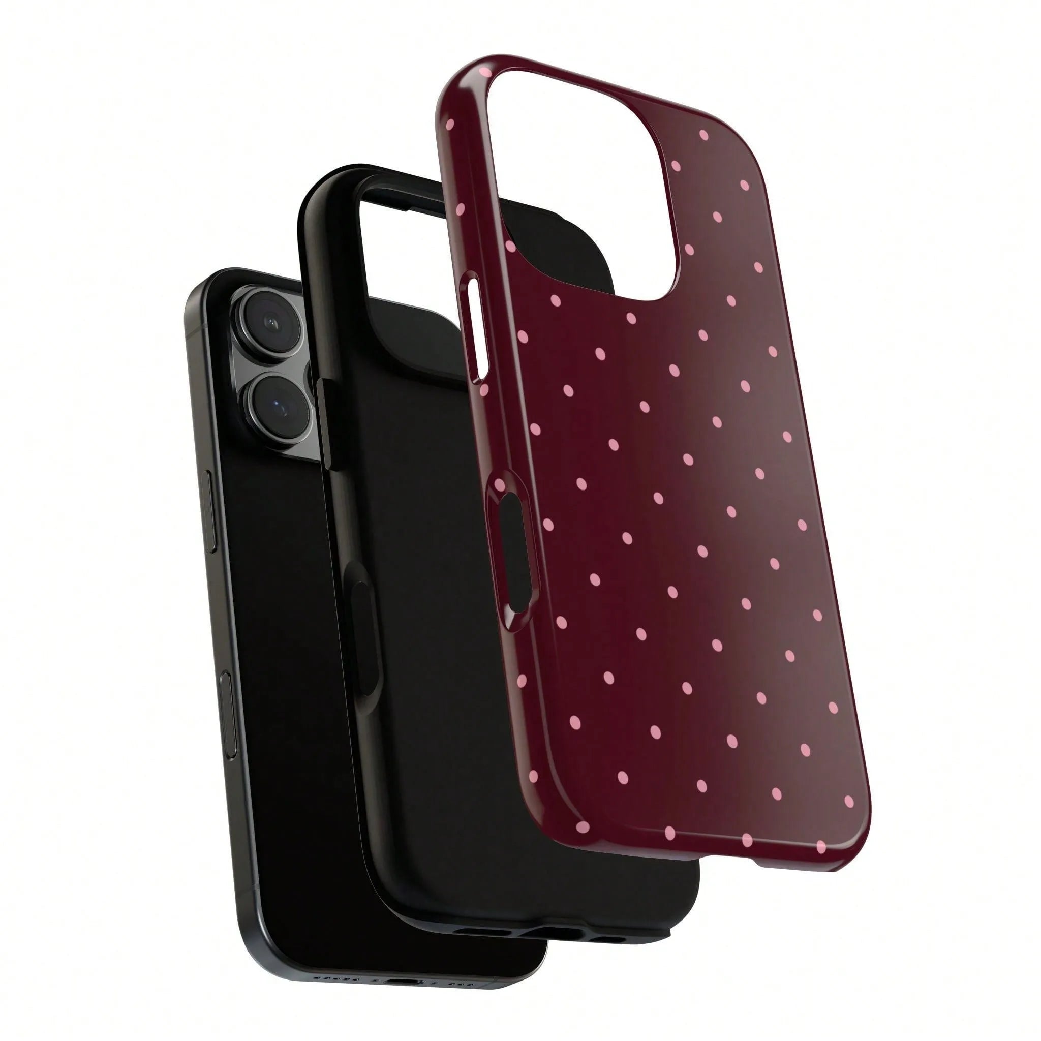 Brown & Blue Polka Dot Phone Case, Compatible With IPhone 17/16/15/14/13/12/11 Pro Max