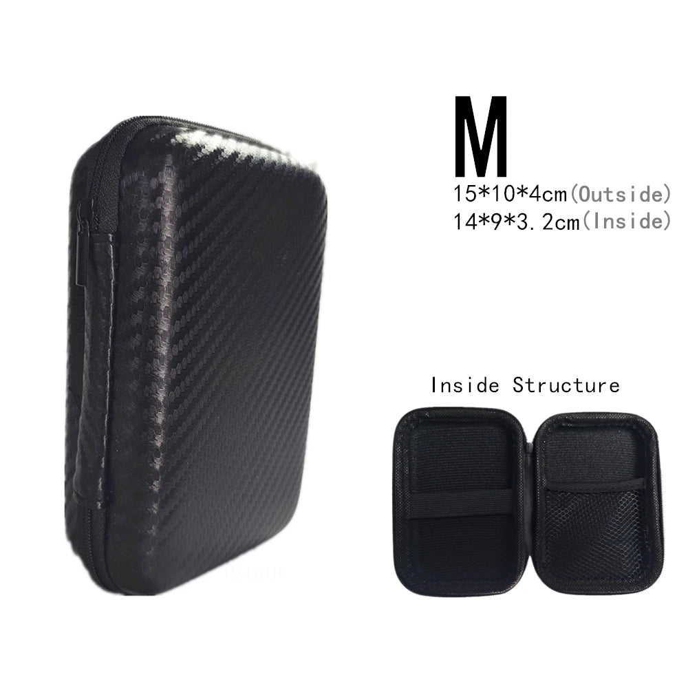 Digital Multimeter Bag Tool Bag Black For Headphone Bag Shockproof Bag EVA Box Case Earphone Carbon Fiber Texture Storage Bags