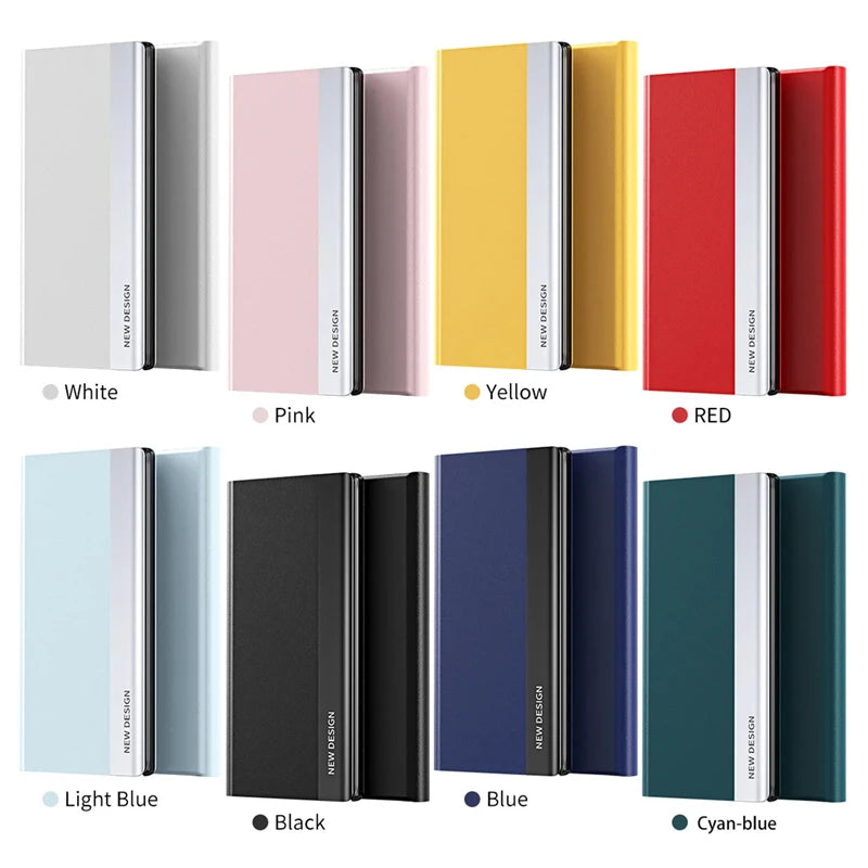 Luxury Leather Flip Case For Samsung Galaxy S26 S25 S24 S23 S22 S21 S20 Ultra Plus Edge S23 S21 S24 FE Note 20 Ultra Stand Cover