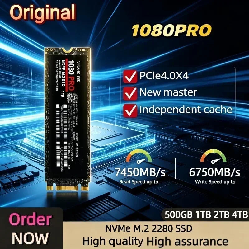 Original SSD 1080PRO 1TB Hard Disk Drive 2TB M2 NGFF NVME Interface Internal Solid State Hard Drive for Laptop Desktop Notebook