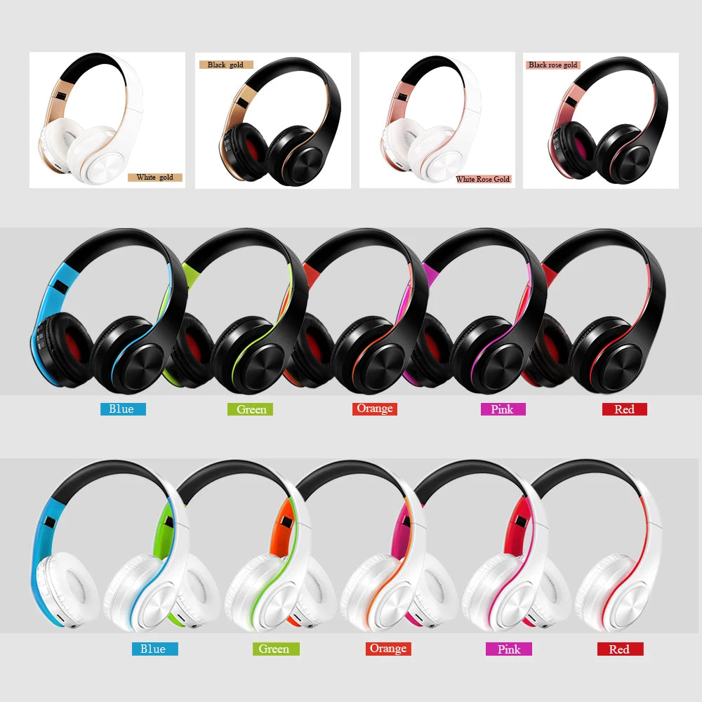 New Arrival Colors Wireless Bluetooth Headphone Stereo Headset Music Headset Over the Earphone with Mic for Iphone Sumsamg
