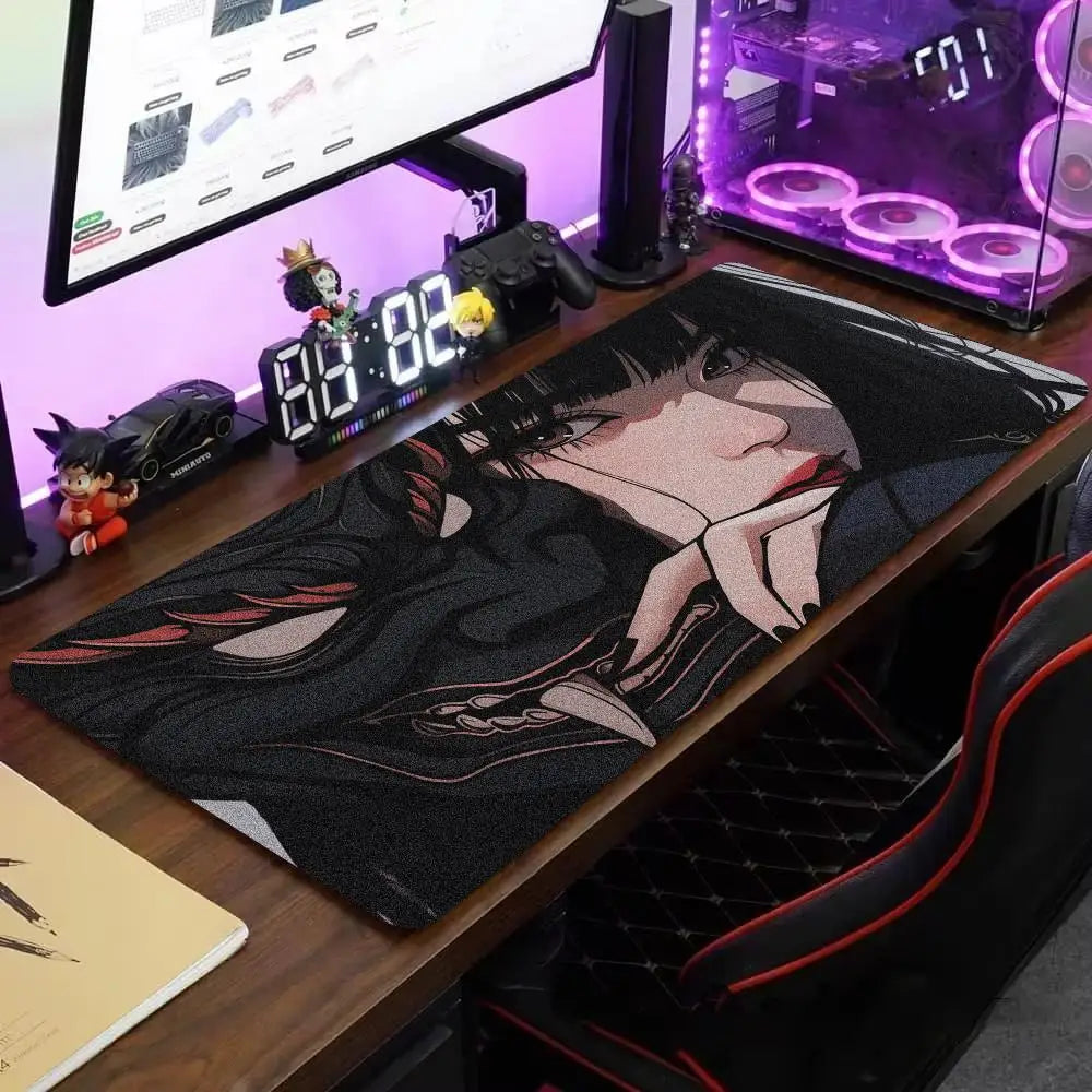 Mask anime girl Mouse Pad Large Computer Office Game Table Mats XXL Rubber Anti-slip Gaming Keyboard Mousepads Long Desk Pads
