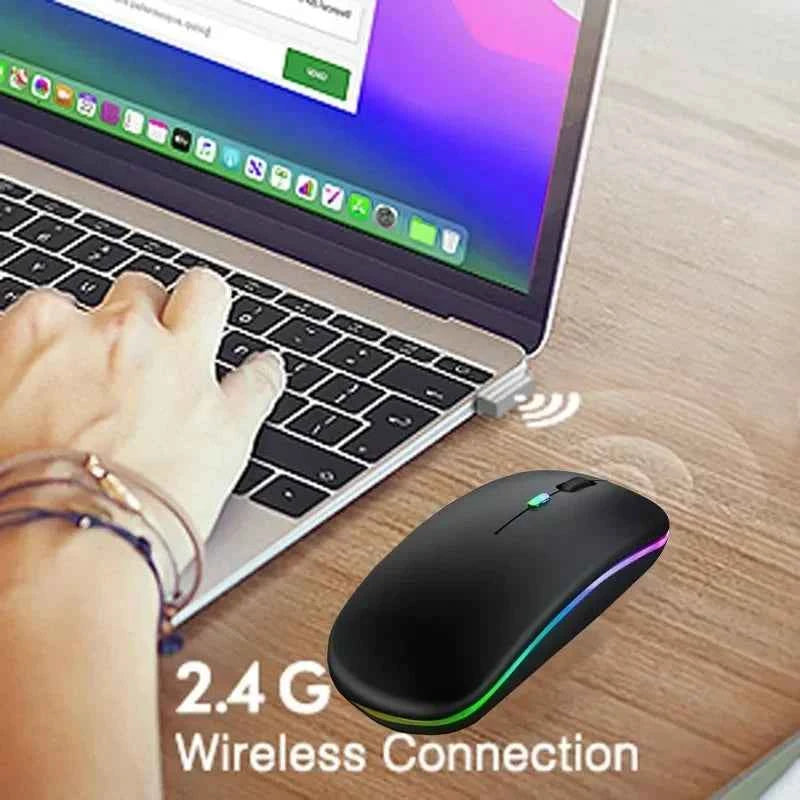 Bluetooth Wireless Mouse for Computer PC Laptop IPad Tablet with RGB Backlight Mice Ergonomic Rechargeable USB Mouse