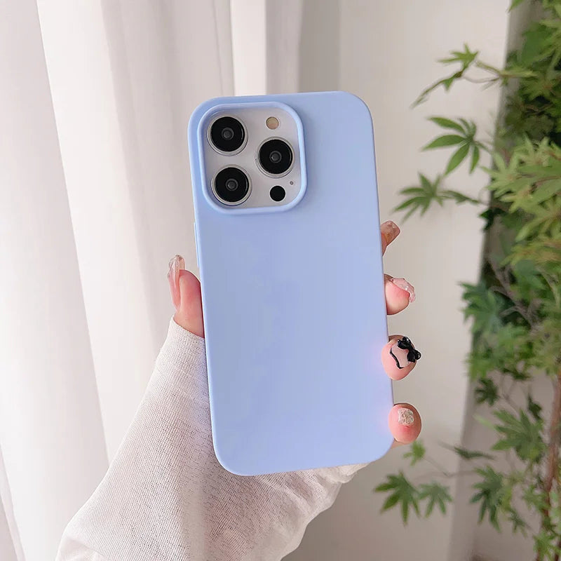 Luxury Matte Candy Ultra Thin Color Silicone Soft Case For iPhone 16 15 14 13 12 11 Pro Max Plus Mini Back Cover Colorful Shell