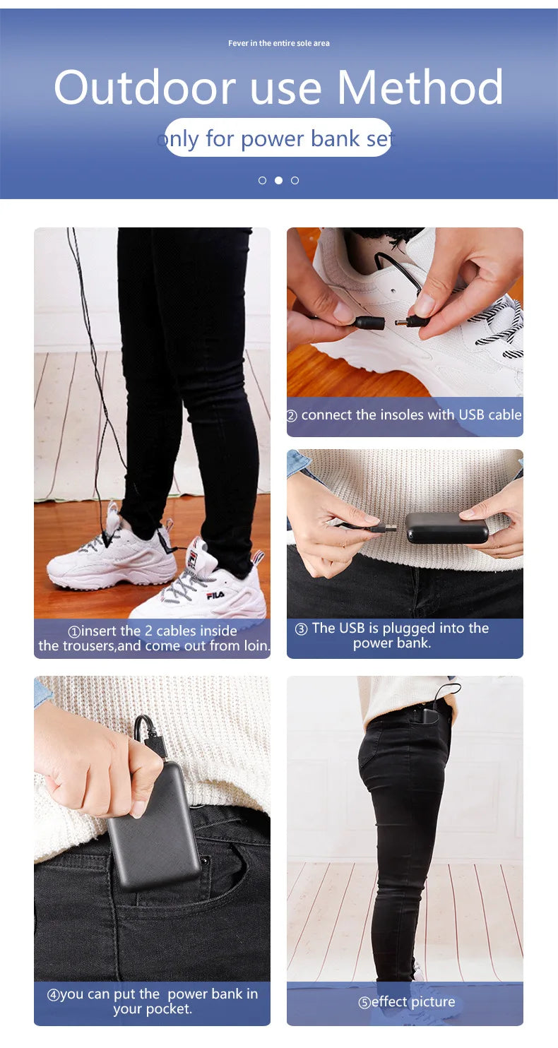 USB Electric Heated Insoles EVA Mat Feet Warmer Can Be Cut And Washable Thermal For Shoes Warming Foot Pad