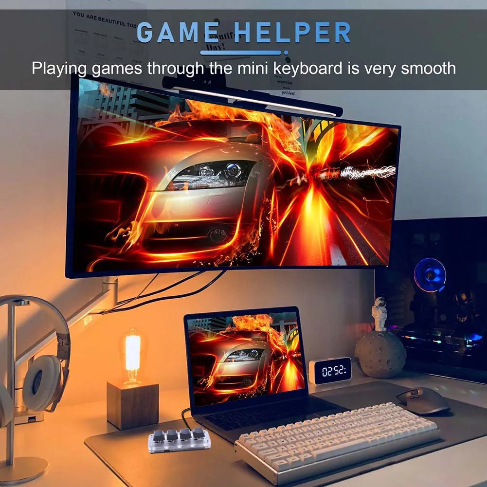 Programmable DIY Mechanical Keyboard Bluetooth/USB Wired RGB Custom Mini 3 Key 1 Knob Knob Macro Hotswap Keypa for Laptop