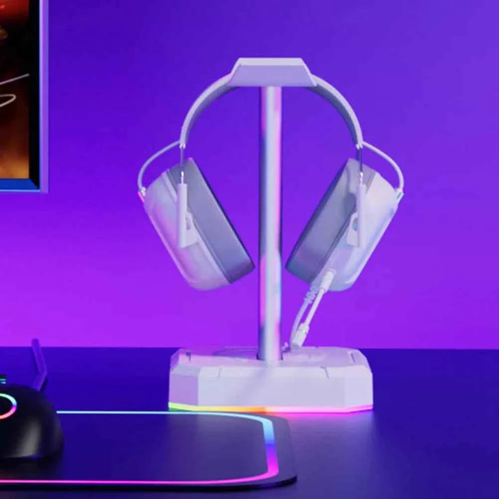 Headphone Bracket Display Rack RGB Backlight Head Mounted Headphone Stand Holder Desktop Organizer Vertical Bracket Hanger