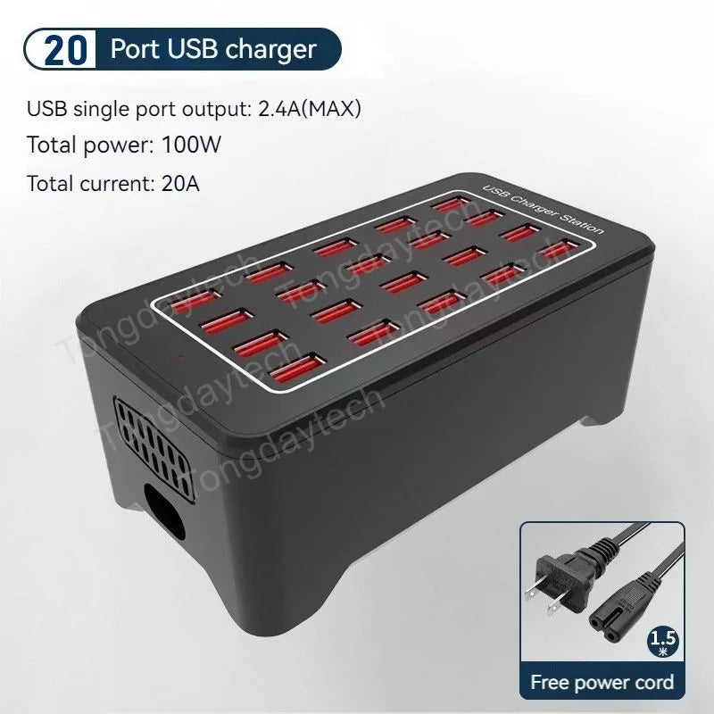 300W Universal Multi USB Charger Station 60 Ports Fast Charging Carregador for iPad iPhone 11 12 13 Pro Max Samsung Tablet 충전기