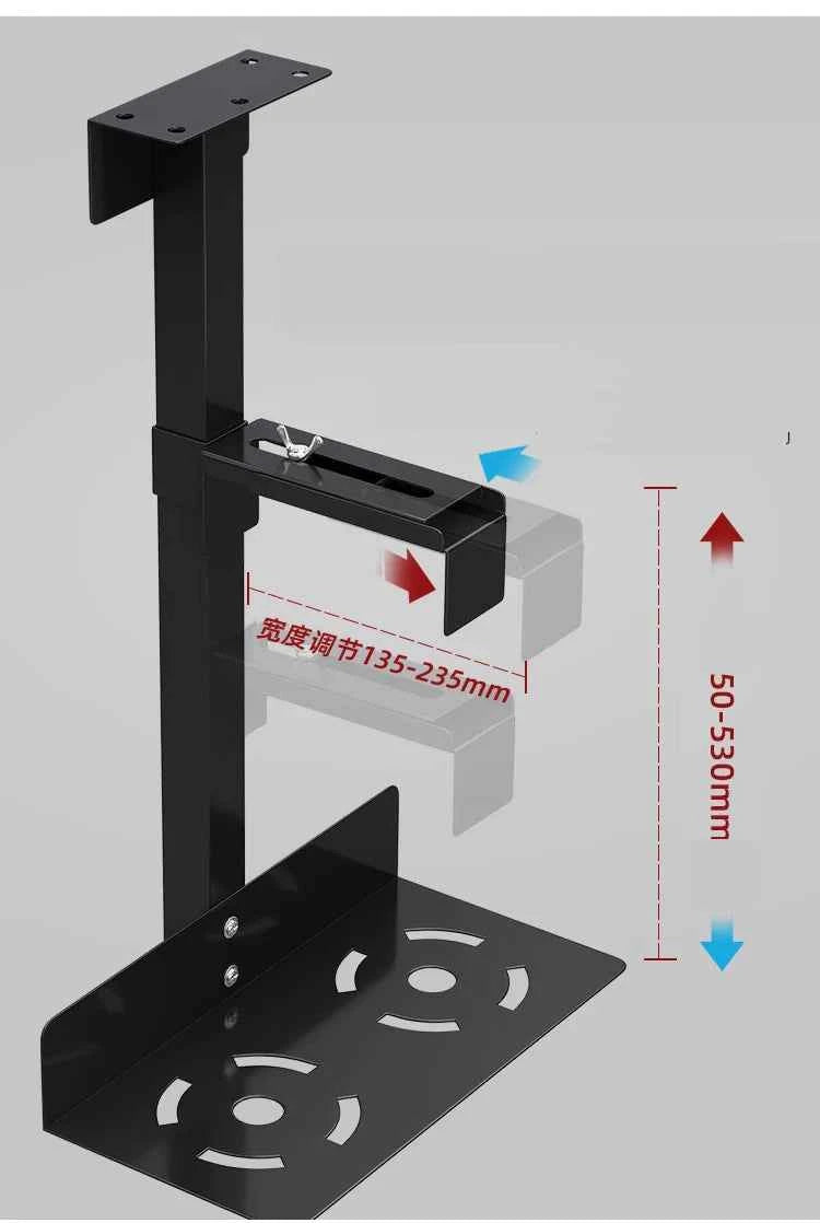 CP-02 30kg Computer CPU Stand Mainframe Hanger Host Box Stand Universal PC Case Holder Under Desk Wall Side width height Adjust