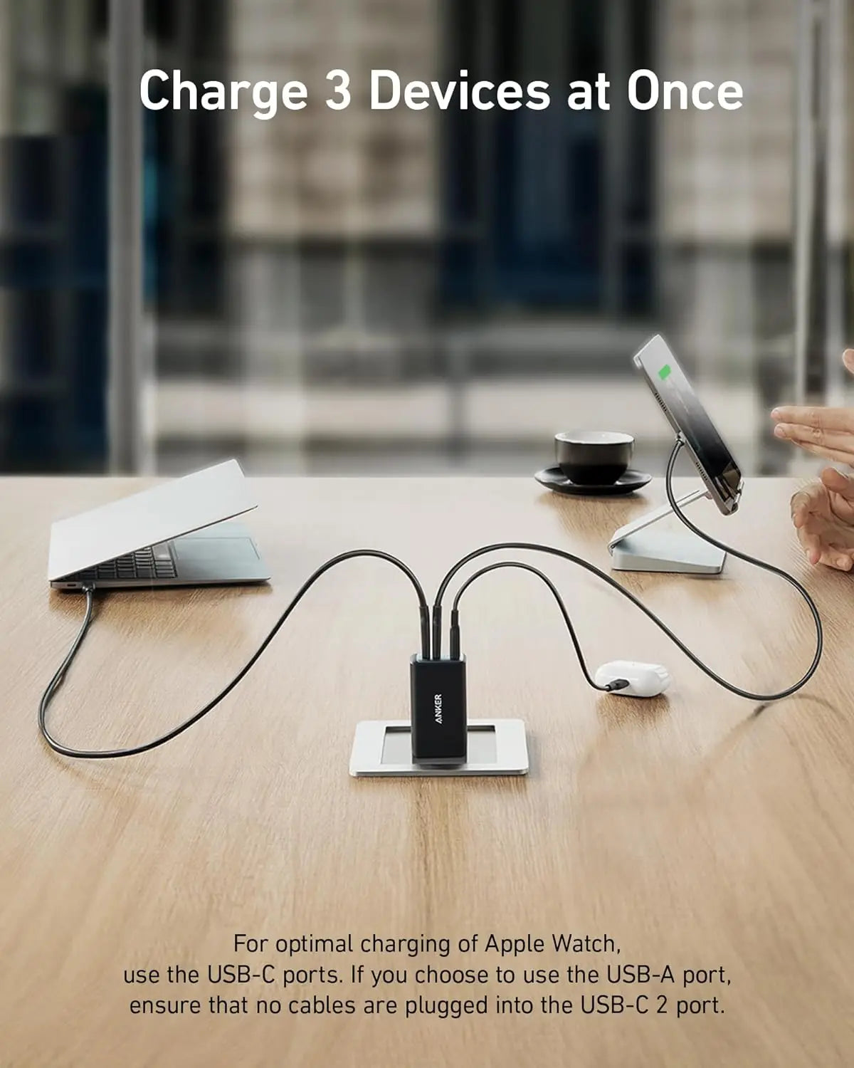 Anker 735 65W GaN Charger Nano II USB C Fast Charging 3-Port Fast Compact Foldable Wall For MacBook Pro/Air iPad Galaxy Switch