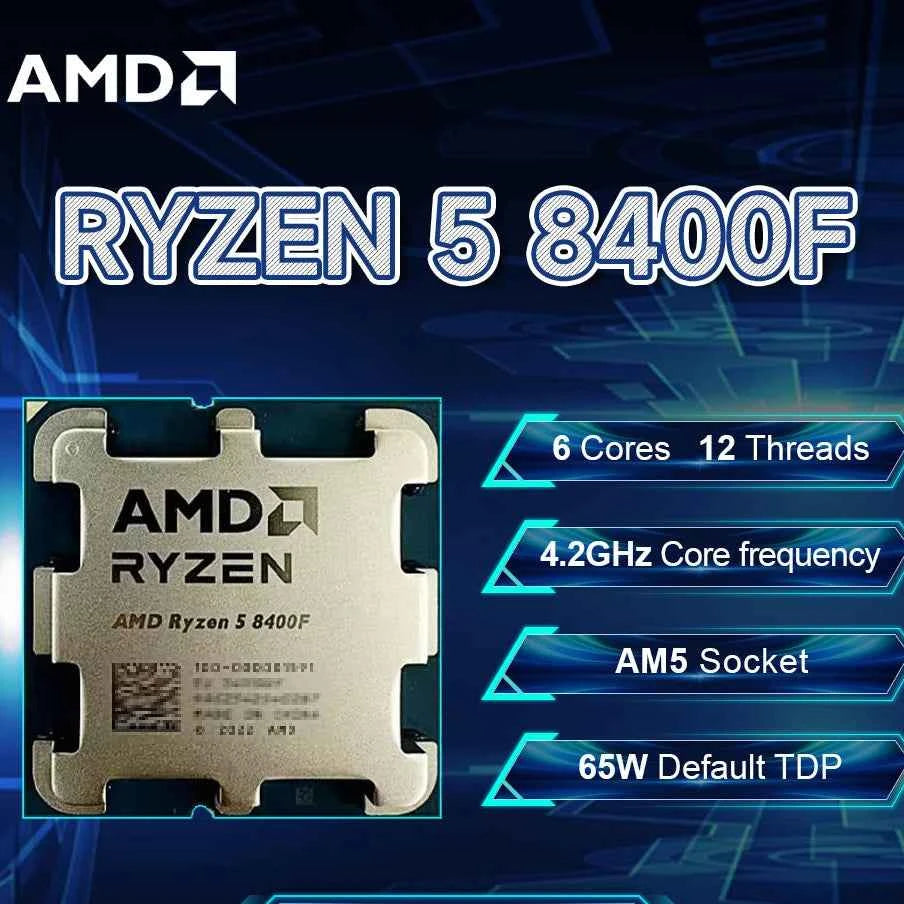 AMD Ryzen 5 8400F 4.2GHz 4NM L3=16M Processor 65W Socket AM5 6-Core 12-Thread R5 8400F DDR5 without fan