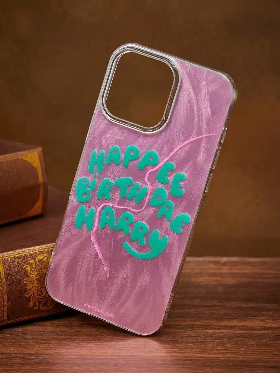 Transparent Pink Cartoon-Style Phone Case with Chill Graphic Design for iPhone