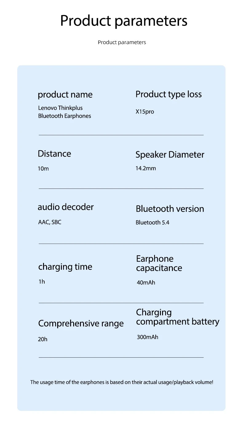 Lenovo OWS Bluetooth Headset X15Pro Open Wireless Ear Hook Headphones Outdoor Sport Gaming Earphone Noise Reduction with Mic