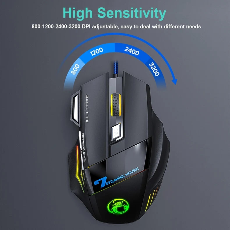 RGB Backlit Wired Ergonomics Design Keyboard Set,Waterproof Luminous Gaming Keyboard And Mouse Combo,PC Accessories For Gaming