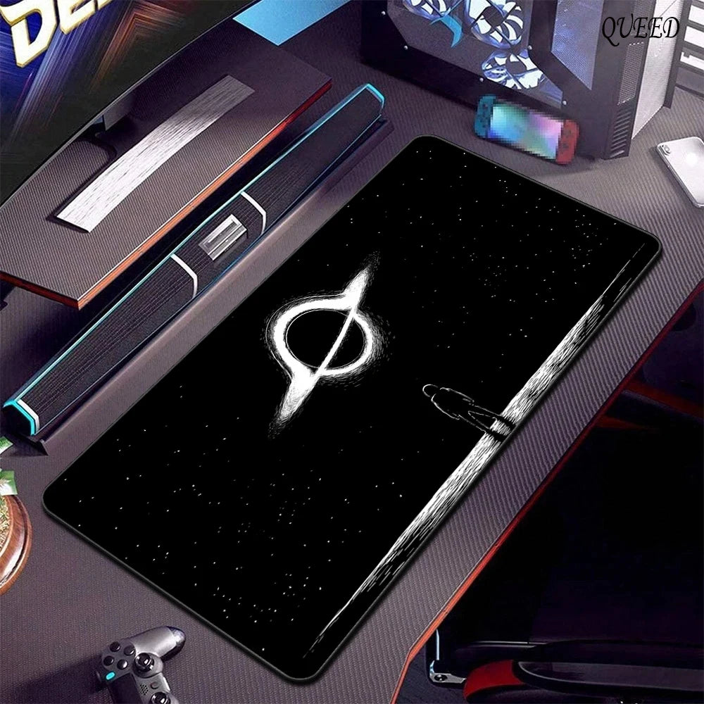 Astronaut Printing Black Pattern Keyboard Mat Rubber Non-slip Mousepad Pc Gaming Accessories Mouse Pad Office Carpet XL Mausepad