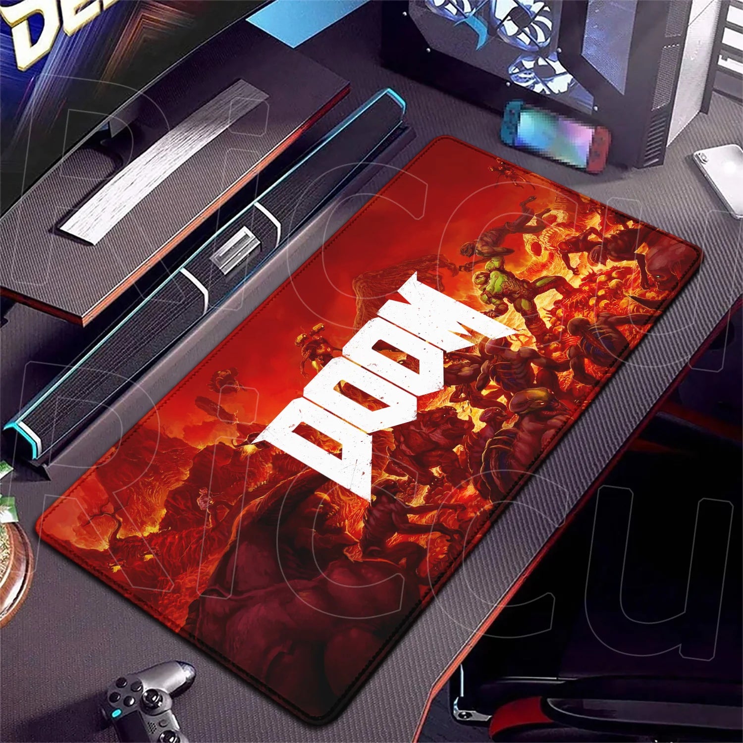 PC accessories 400x900mm Desk Mat Popular games D-Doom Mousepad Large Gaming Mouse Pad LockEdge Computer Keyboard Table DeskMat