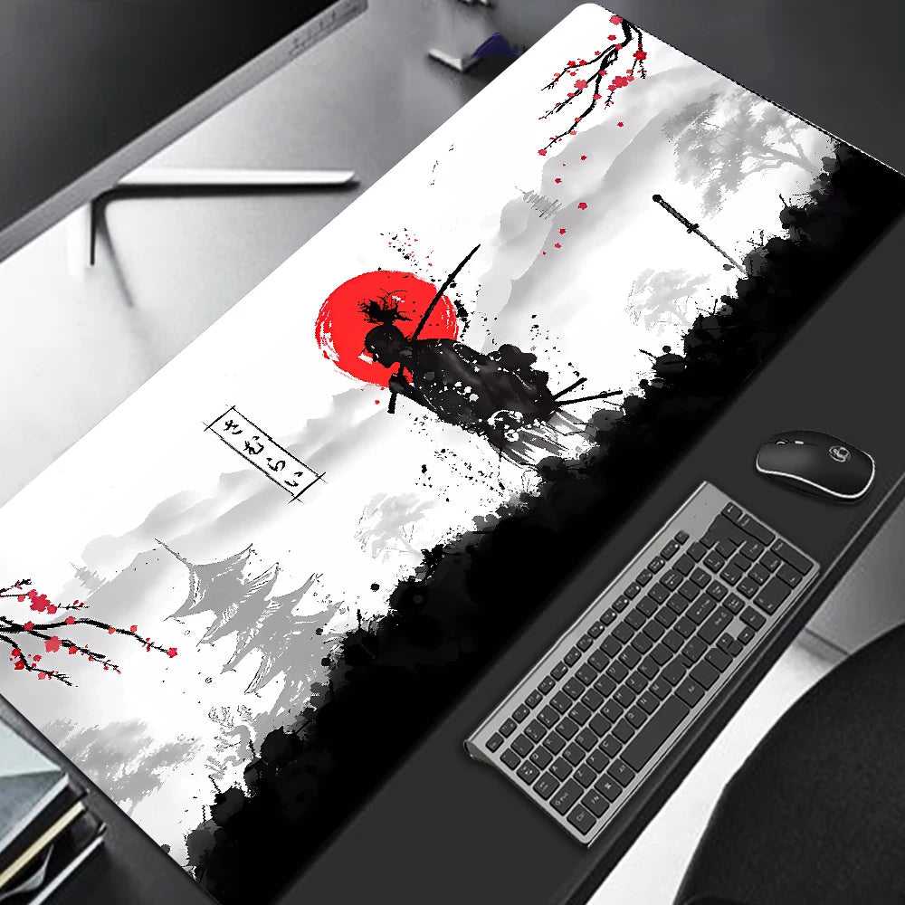 Samurai Warrior Mouse Pad Gamer Computer Accessories Keyboard Table Mat Black Mousepad Company Gaming Laptop Desk Accessory Pc - WinSupport Tech