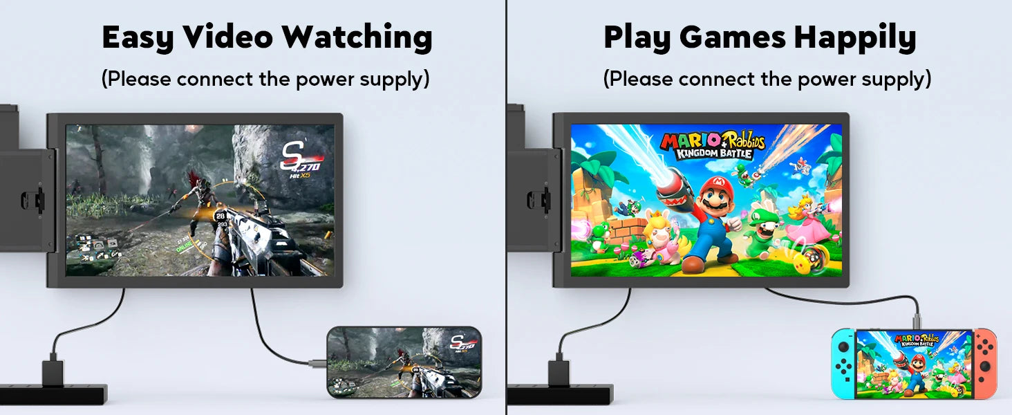 Amoudo Portable Monitor 14 Inch FHD 1080P IPS Screen Laptop Monitor Extension Dual Screen for Laptop Windows Mac Android