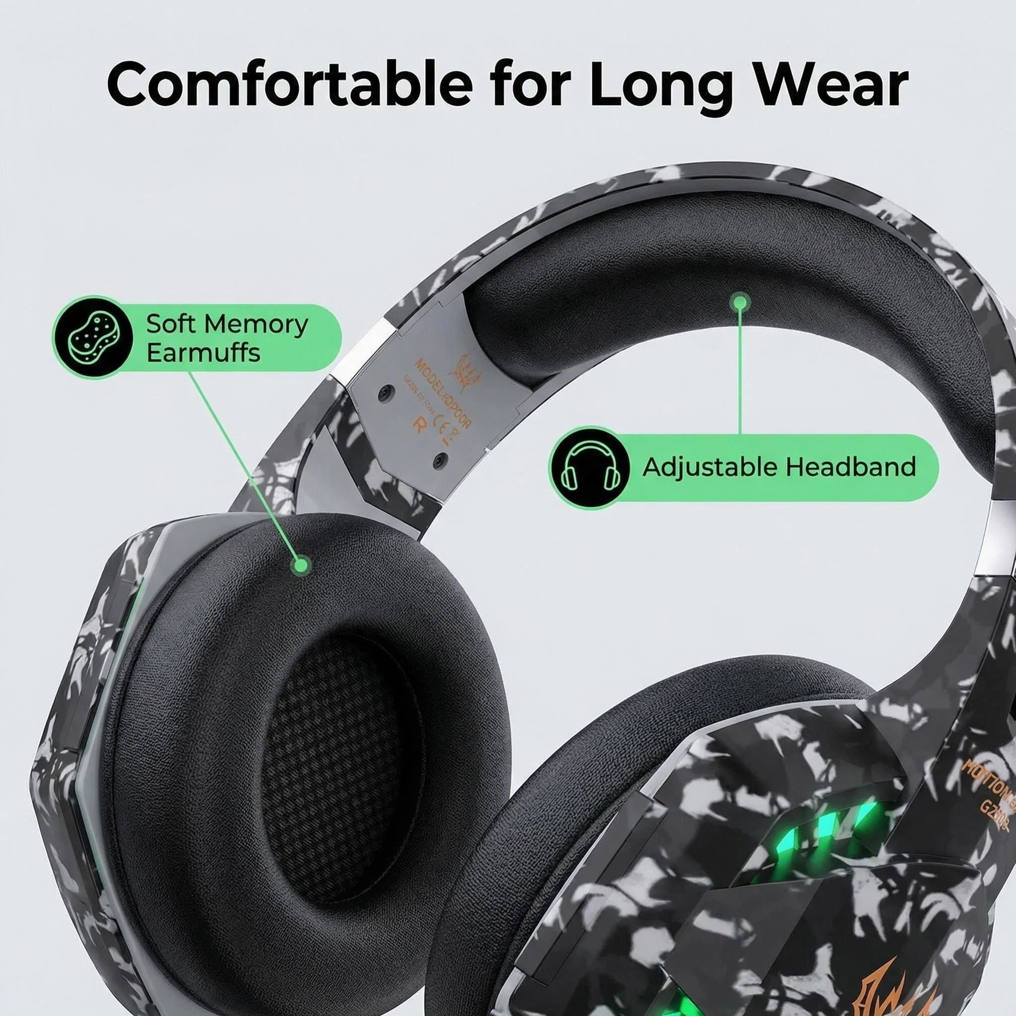 G2000 Esports Gaming Earphones Head Mounted Wired with Microphone 3.5mm Interface Universal Laptop Switch Game Console