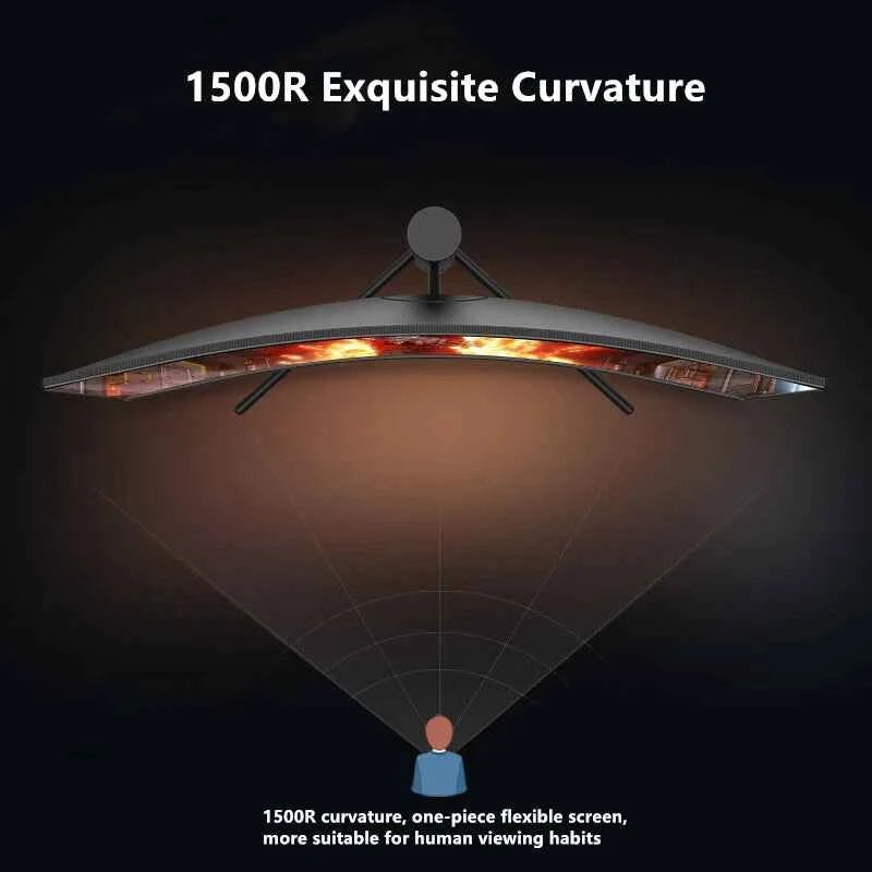 34 Inch Monitor 165Hz VA WQHD Desktop Wide Display 21:9 LED Gamer Computer Screen 1500R Curved DP/3440*1440