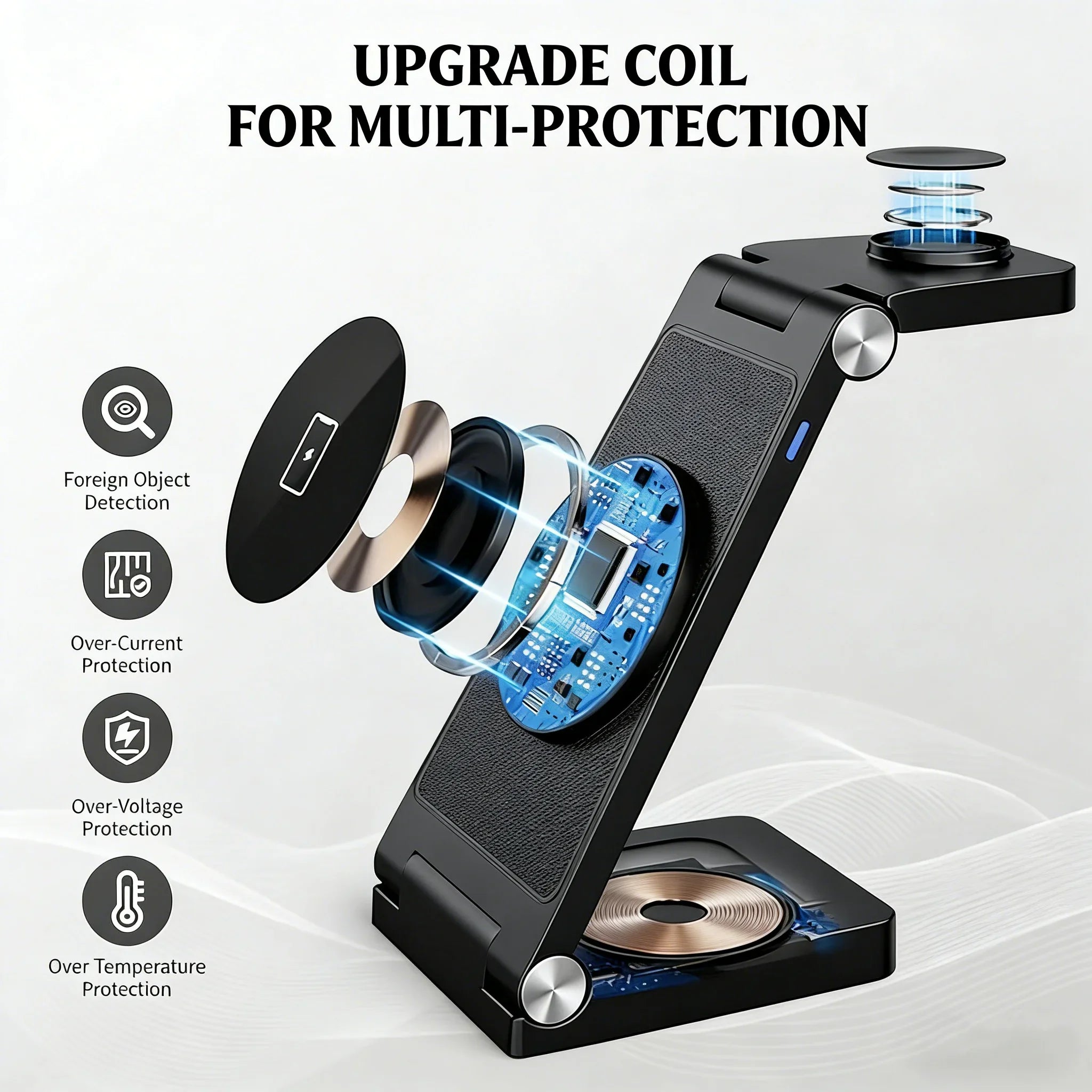 TIMESS 3 IN 1 15W Wireless Charger For iPhone17 16 15 14 PROMAX For Apple Watch Series 11 10-1 For Airpods Pro Charging Station